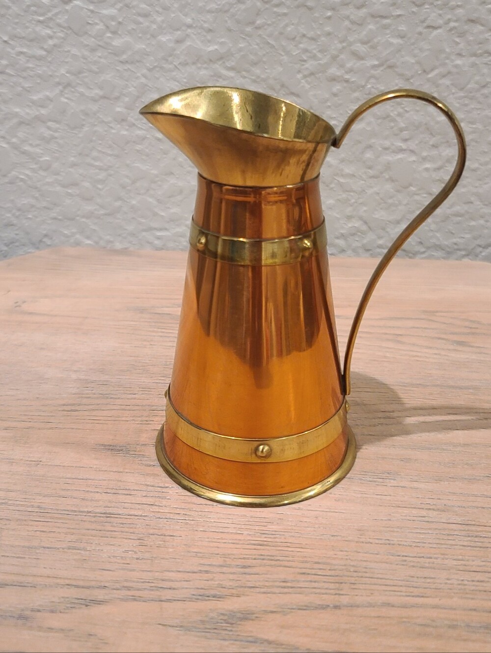 Vtg Frost Copper Brass Pitcher Jug Vase Made In England 1960s-70s Circled F 5.5"